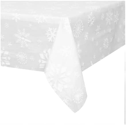 כיסוי שולחן פלסטיק פתיתי שלג ייחודי | 108 x 54 | ברור | הגדרת מפלגת מחשב אחת